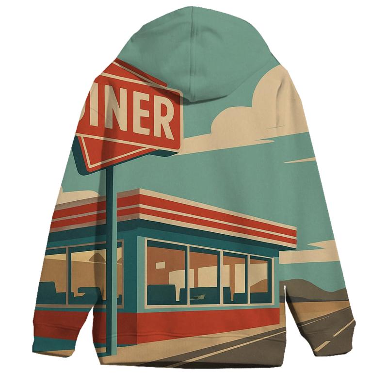 Retro Roadside Diner Break custom hoodies
