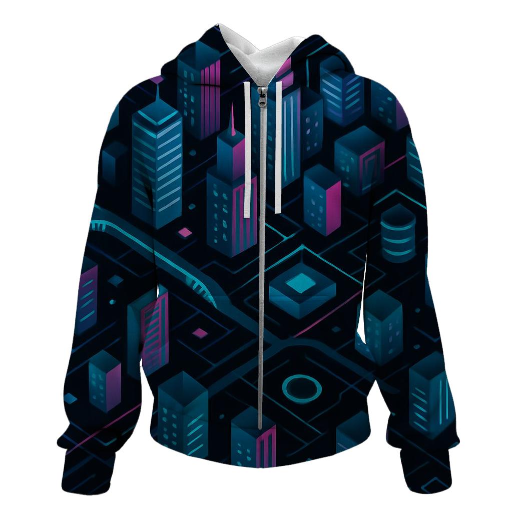 Prismatic City Grid heavyweight hoodies