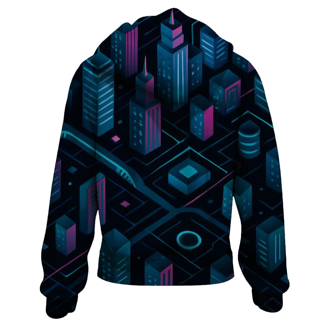 Prismatic City Grid heavyweight hoodies