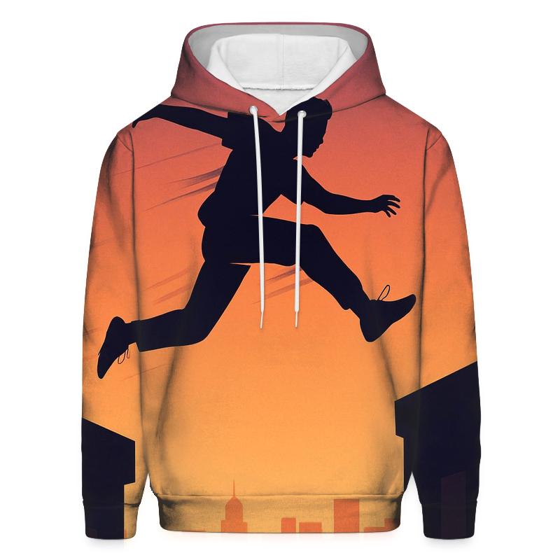 Urban Parkour Skyline Leap designer hoodies