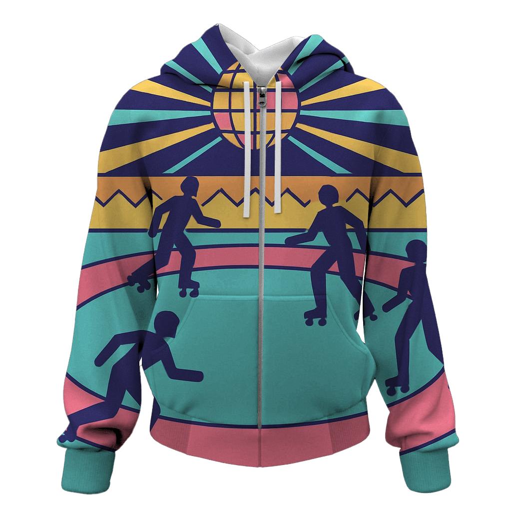 Neon Roller Disco Loop designer hoodies