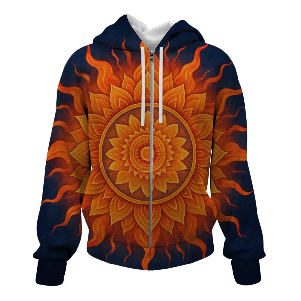 Solar Bloom Mandala printed hoodies