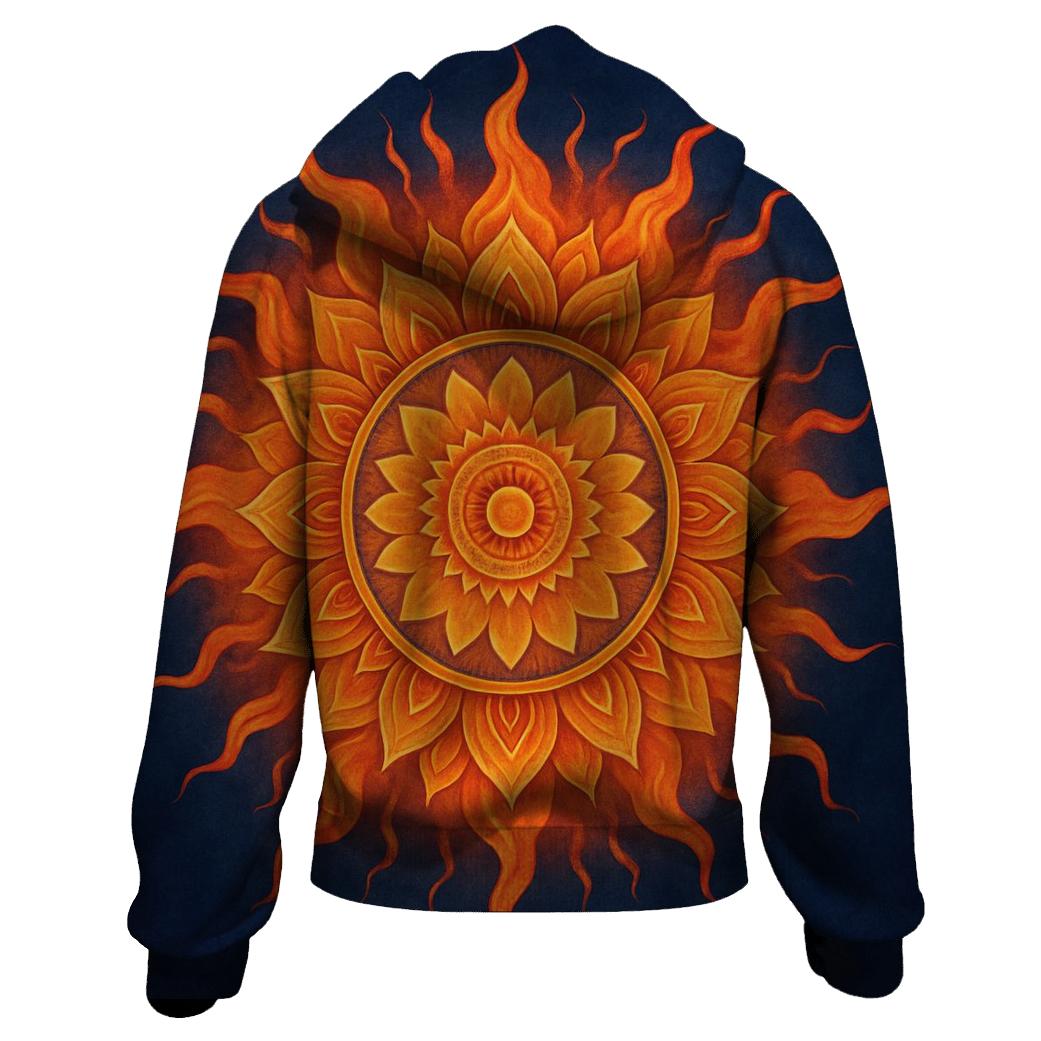 Solar Bloom Mandala printed hoodies