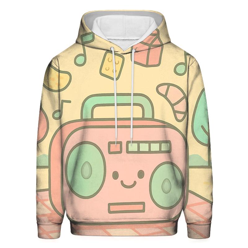 Pastel Boombox Picnic Vibes graphic hoodies