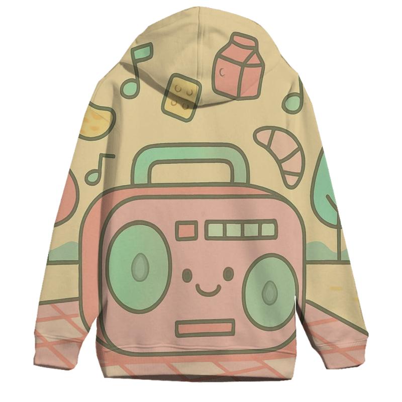 Pastel Boombox Picnic Vibes graphic hoodies
