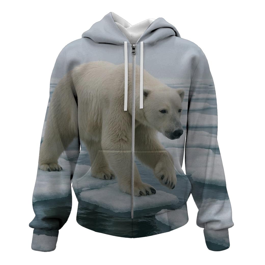 Polar Bear Crossing Drift Ice Lead premium hoodies
