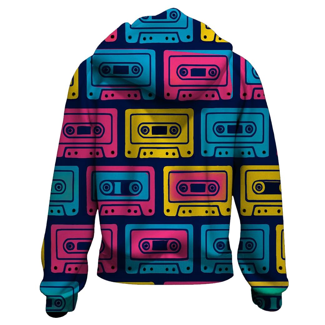 Cassette Neon Mosaic embroidered hoodies