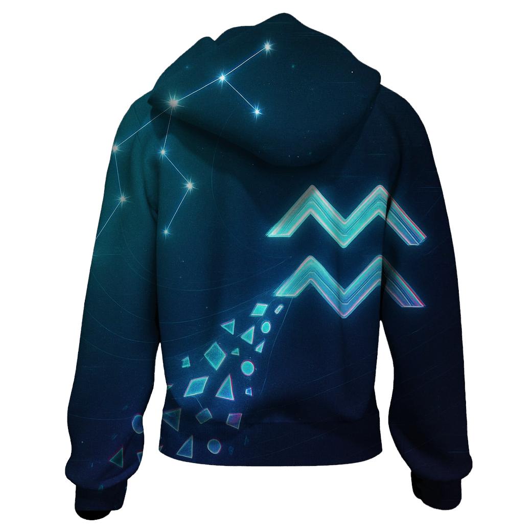 Aquarius Holographic Starstream printed hoodies