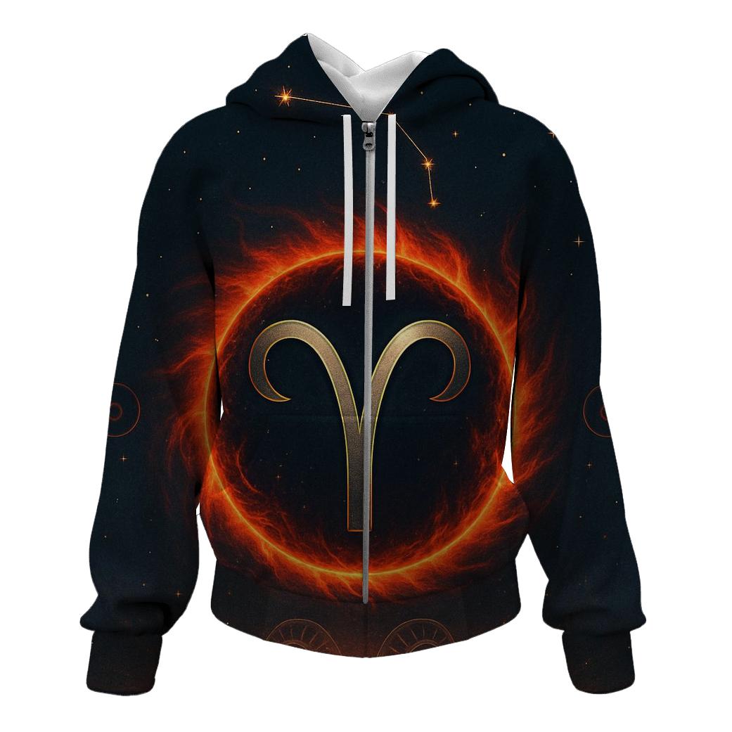Celestial Aries Fire Gate heavyweight hoodies
