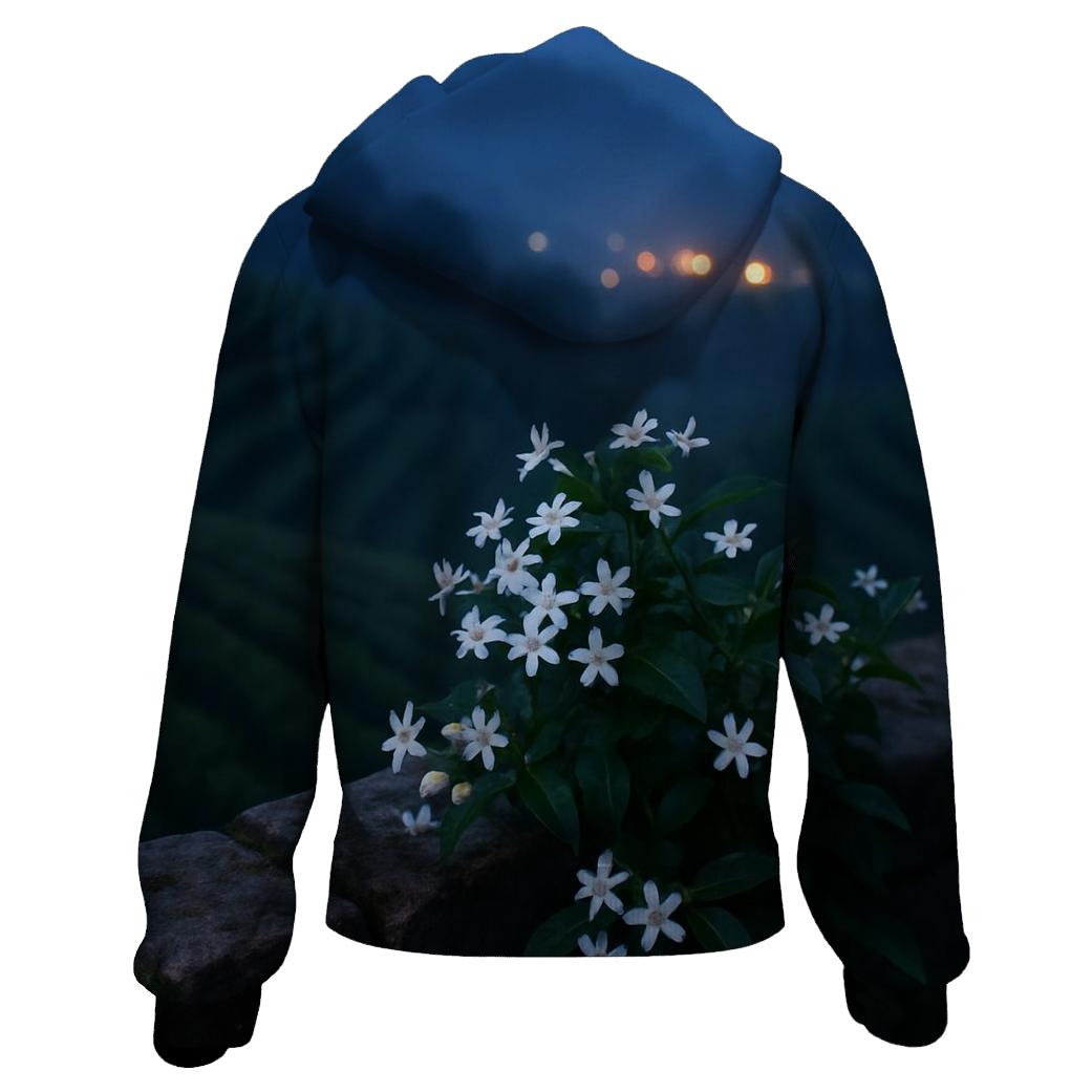 Tea Plantation Jasmine At Blue Hour graphic hoodies