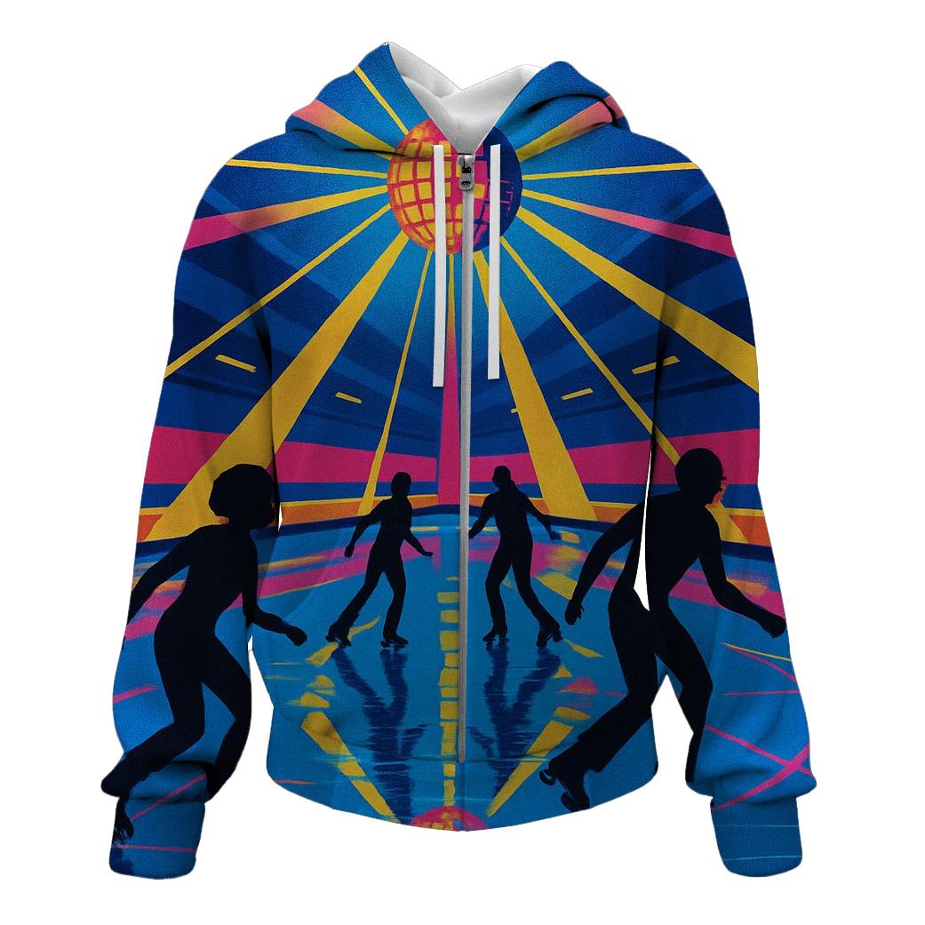 Disco Roller Rink Night custom hoodies