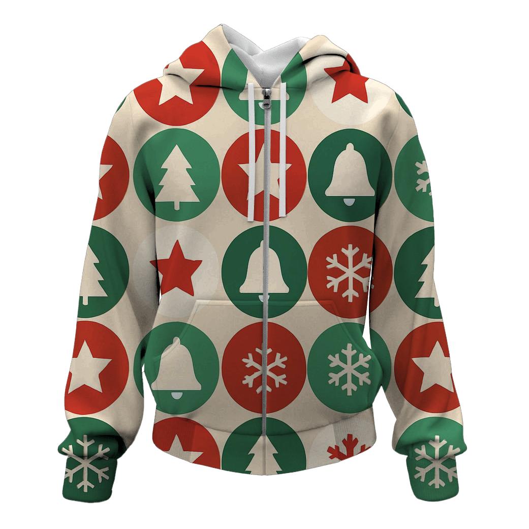 Evergreen Ornament Mosaic custom hoodies