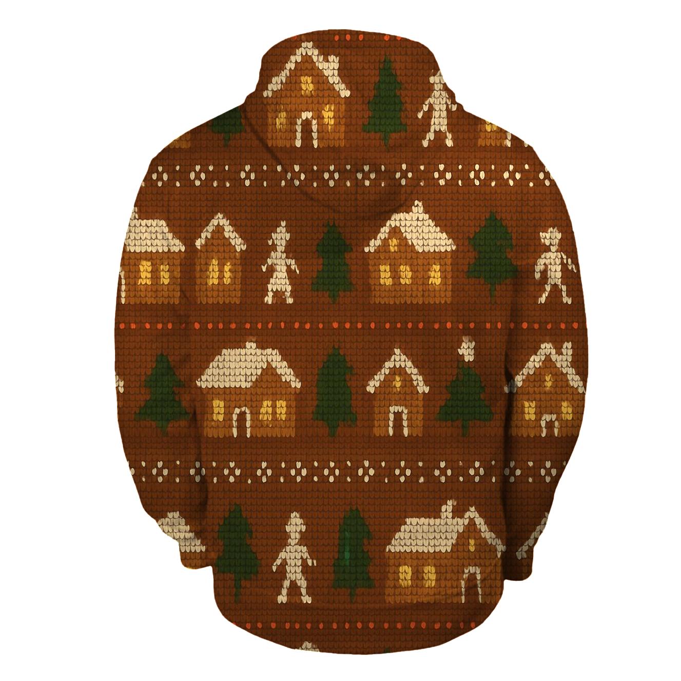 Gingerbread Pixel Village Rows Design hoodie trends