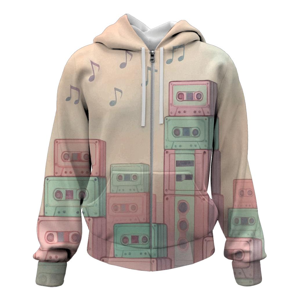 Pastel Cassette Skyline hoodie designs