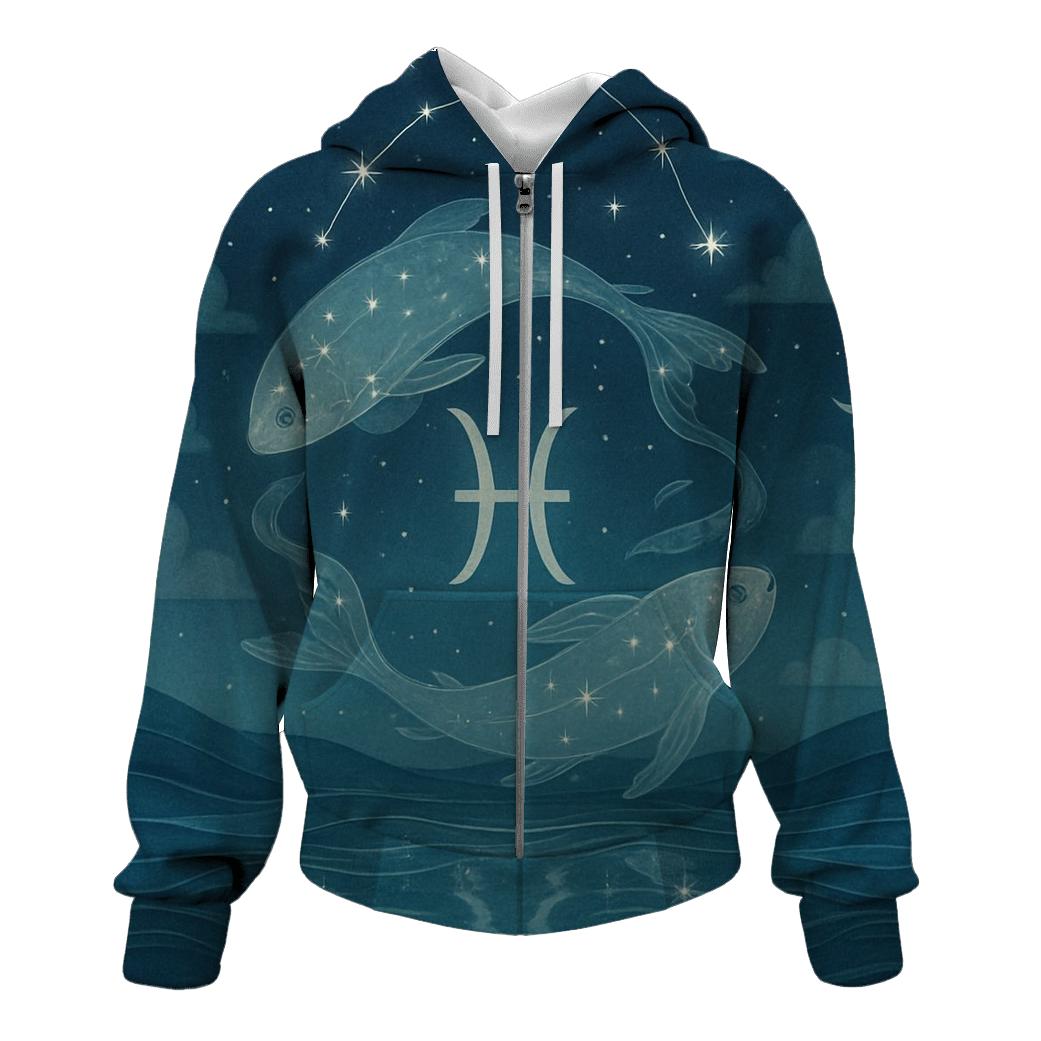 Pisces Tidal Dream Constellation pullover hoodies