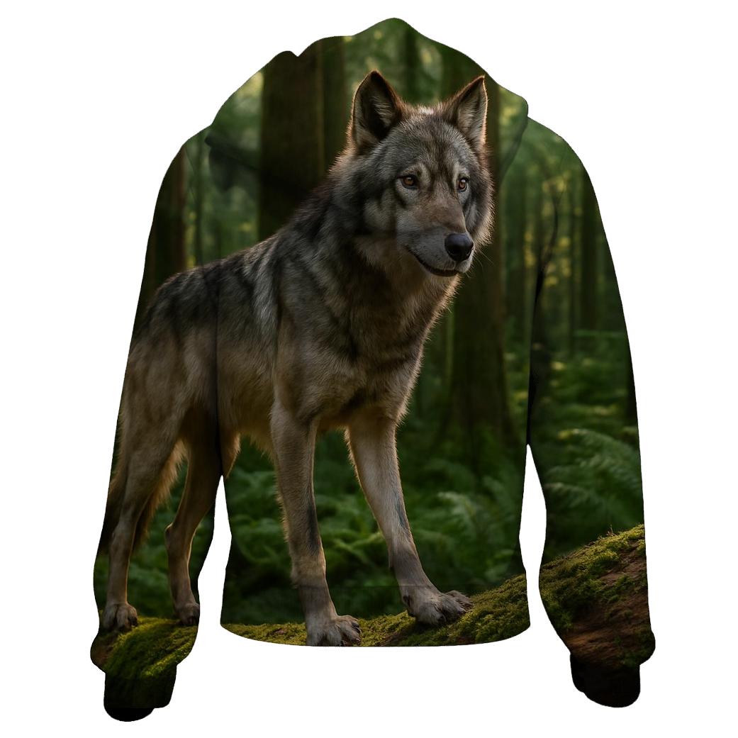 Forest Wolf Pausing On Fallen Cedar hoodie trends