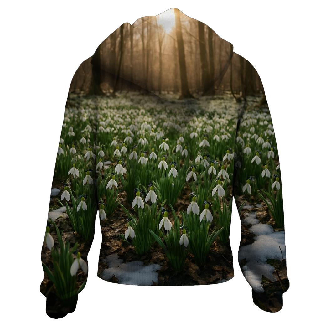 Snowdrop Carpet Beneath Thawing Forest hoodie designs