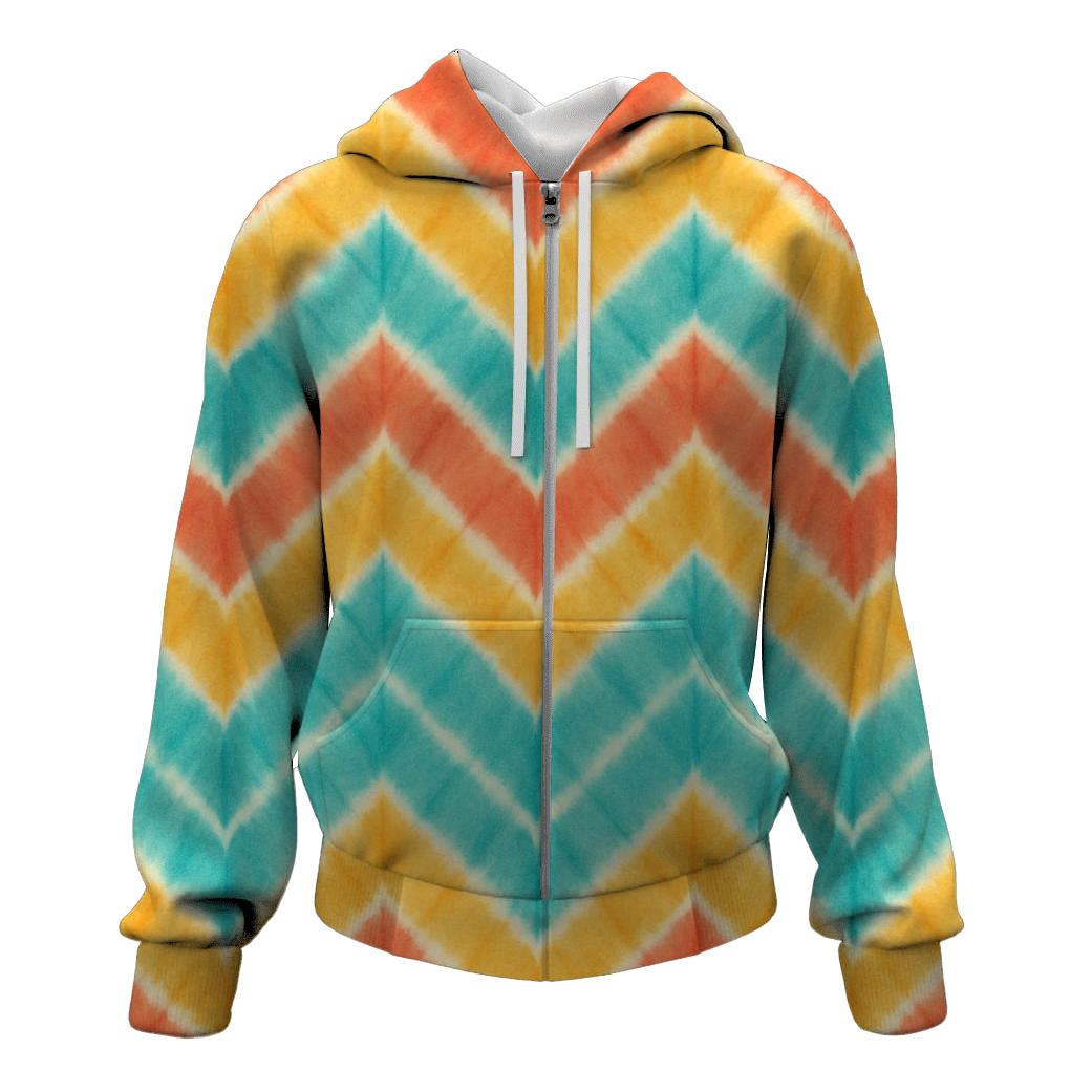 Sunset Chevron Accordion Waves designer hoodies
