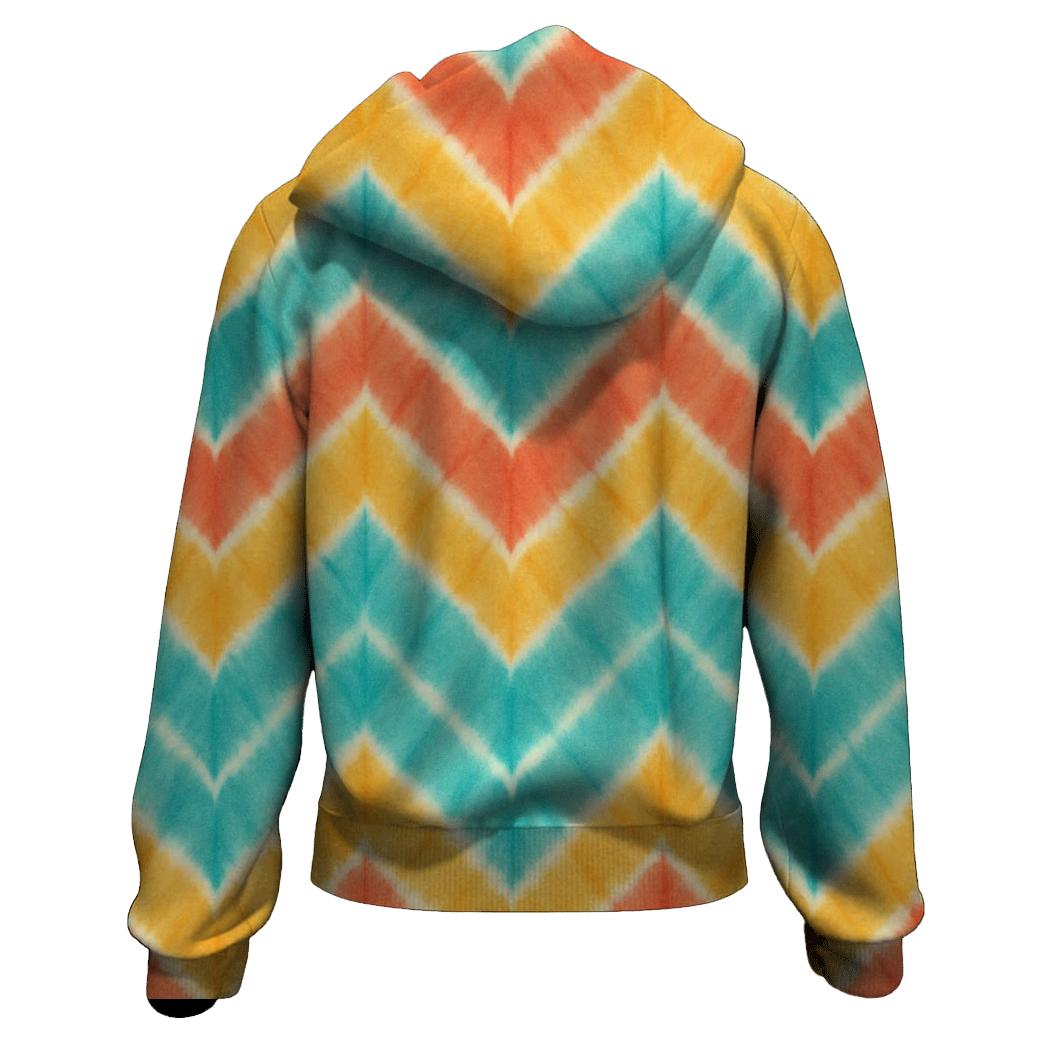 Sunset Chevron Accordion Waves designer hoodies