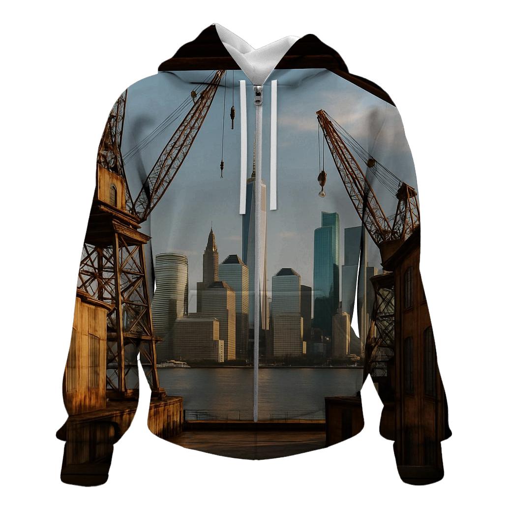 Brooklyn Navy Yard Industrial Skyline Frame lightweight hoodies
