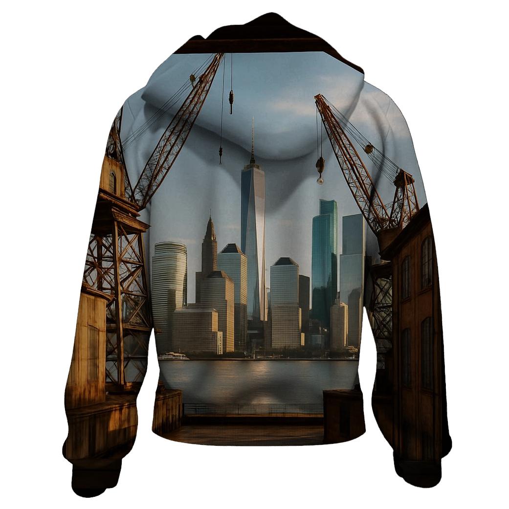 Brooklyn Navy Yard Industrial Skyline Frame lightweight hoodies