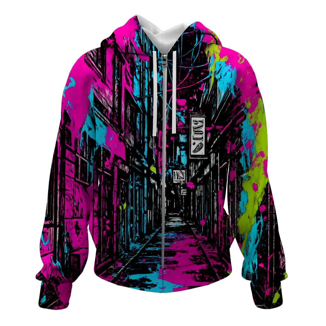 Neon Alley Ink Splash premium hoodies
