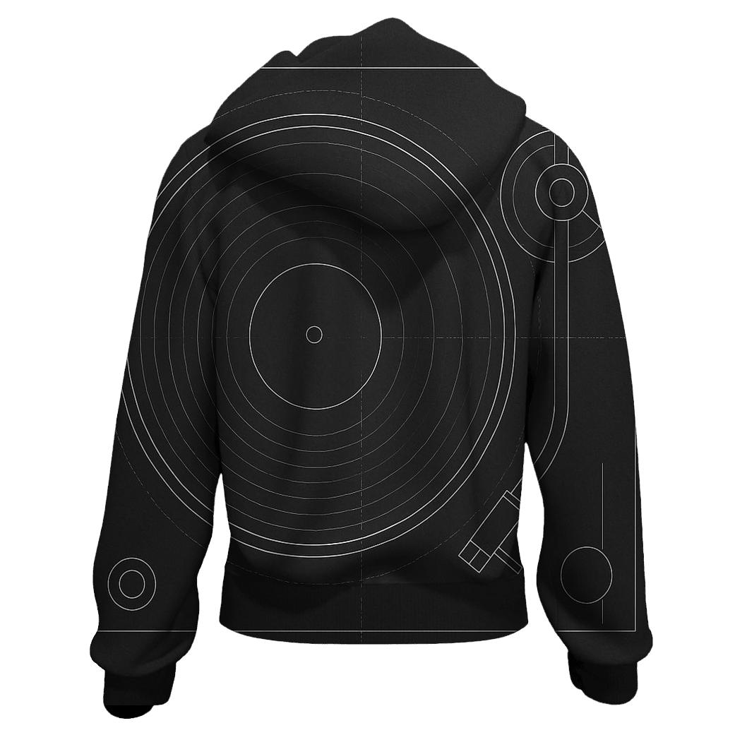 Monochrome Turntable Blueprint hoodie trends