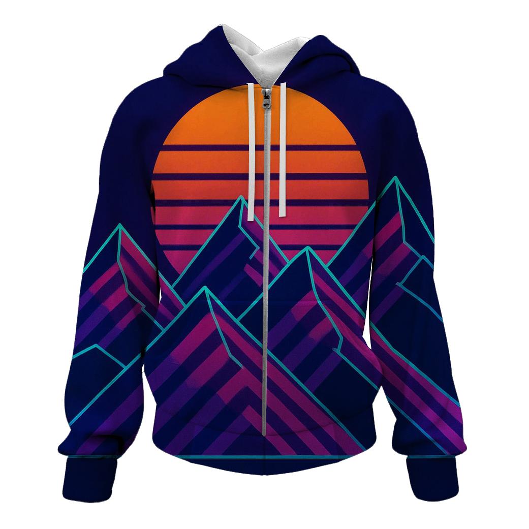 Retro Synth Mountain Lines hoodies fashion