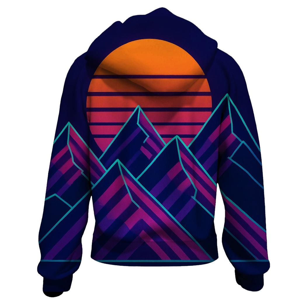 Retro Synth Mountain Lines hoodies fashion