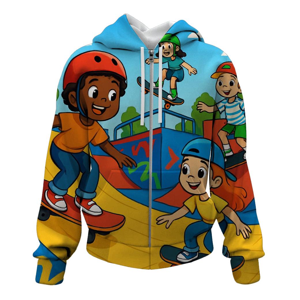 Kids Park Skateboard Jam graphic hoodies