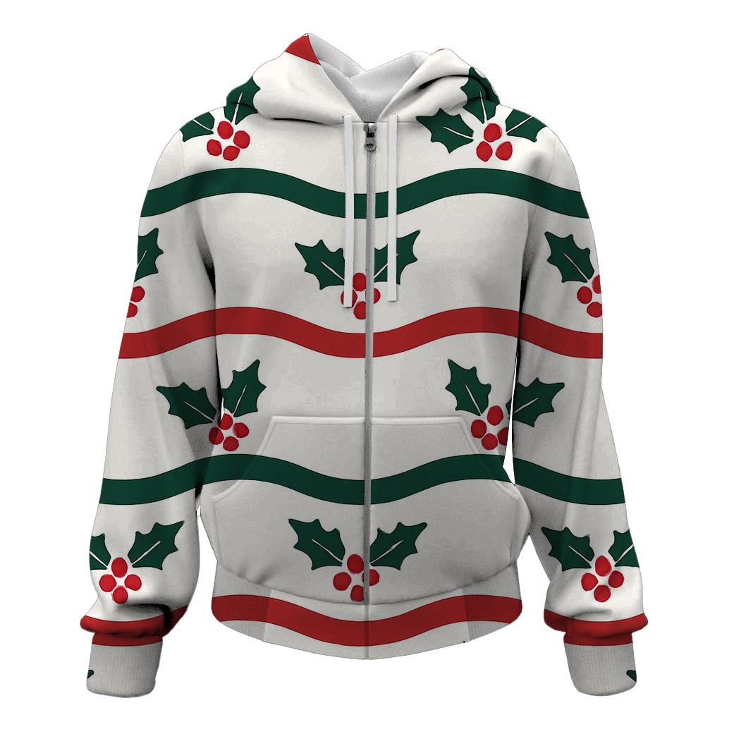 Holly Garland Wave Pattern graphic hoodies