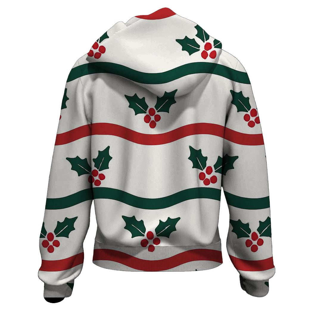 Holly Garland Wave Pattern graphic hoodies
