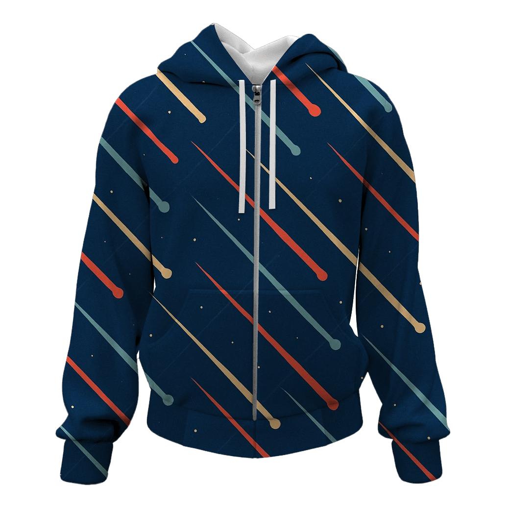 Meteor Trail Scatter Grid printed hoodies