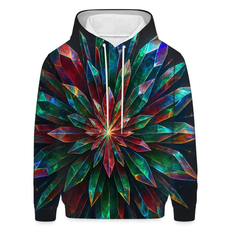 Prismatic Crystal Bloom lightweight hoodies