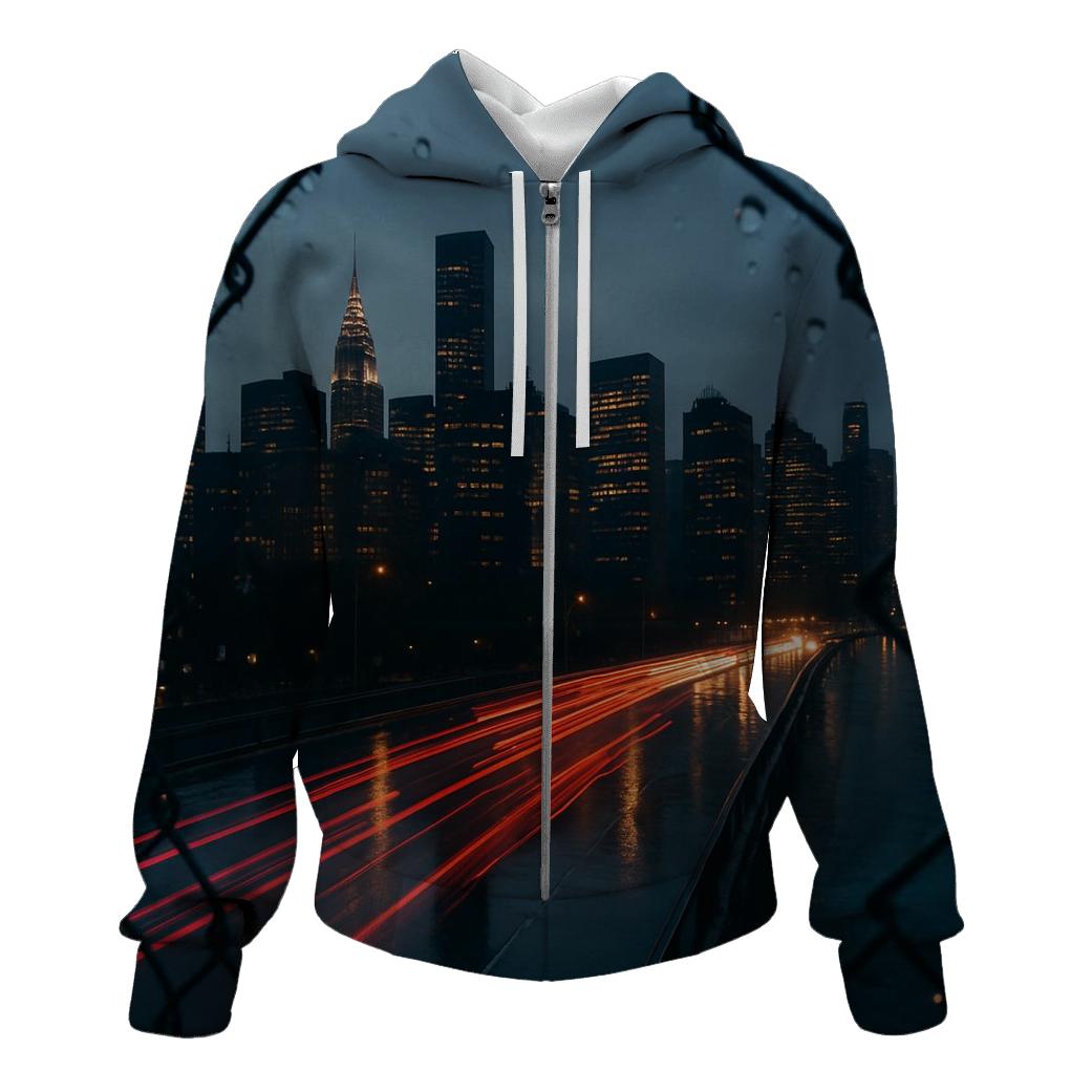 Rainy Evening Reflections On The FDR Drive printed hoodies