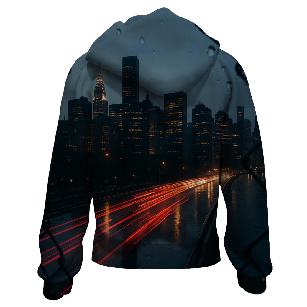 Rainy Evening Reflections On The FDR Drive printed hoodies