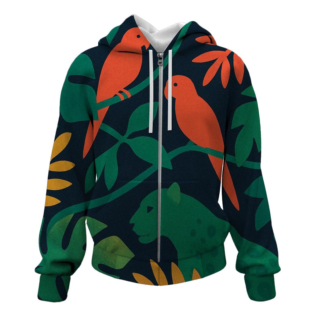Chromatic Jungle Silhouettes pullover hoodies