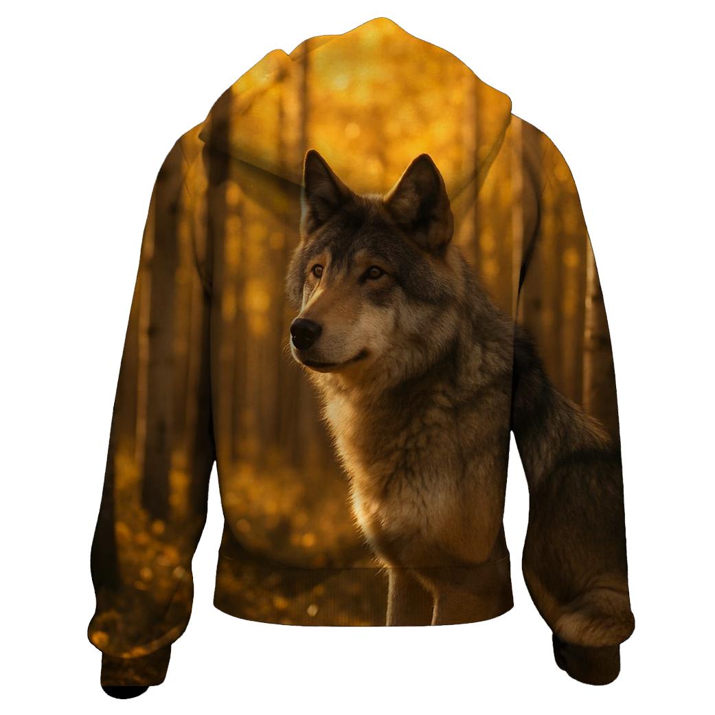 Wolf Listening In Autumn Aspen Grove hoodies fashion