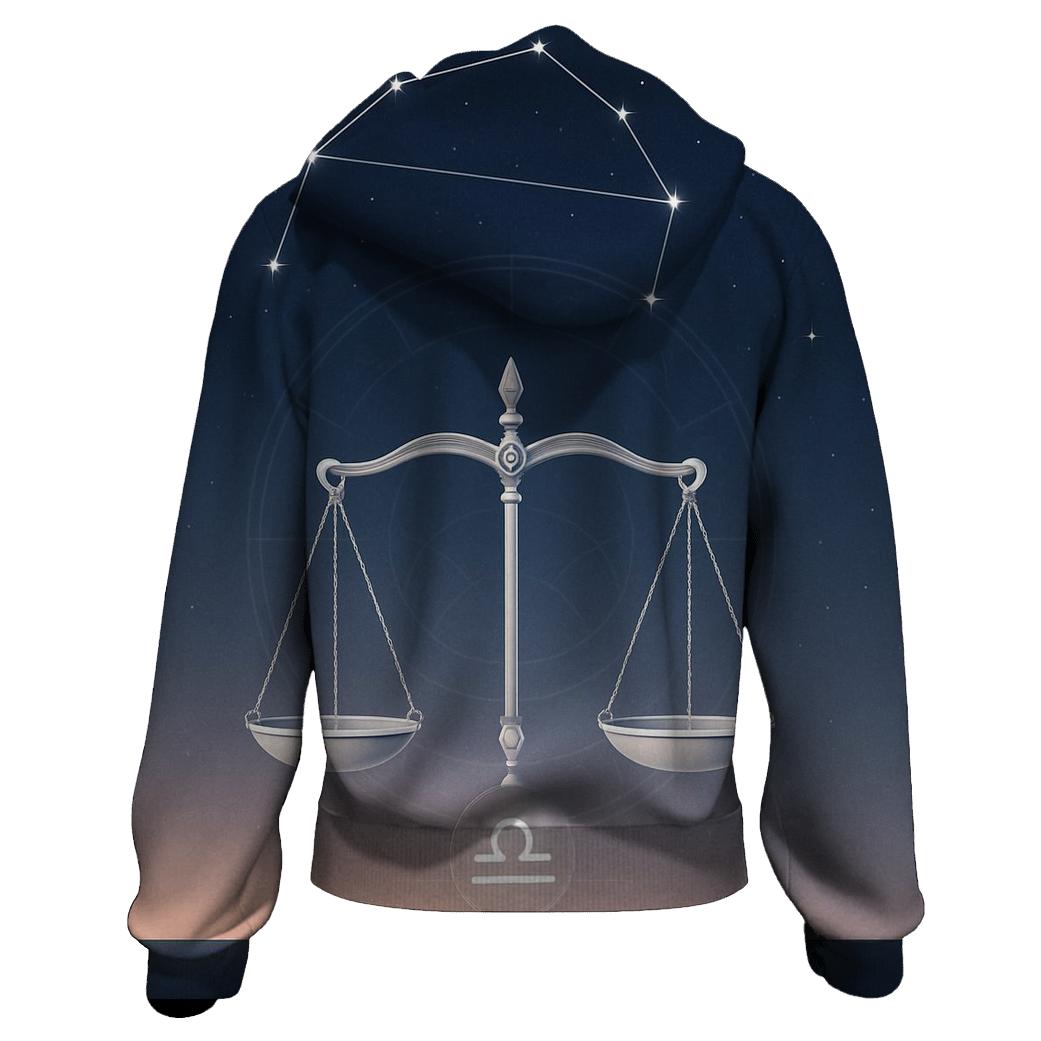 Libra Starlit Equinox Scales embroidered hoodies