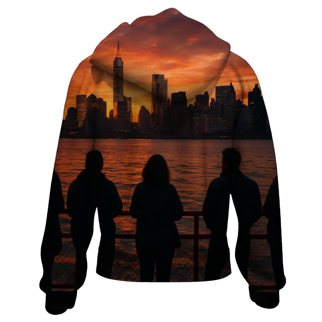 Sunset From Staten Island Ferry Deck lightweight hoodies