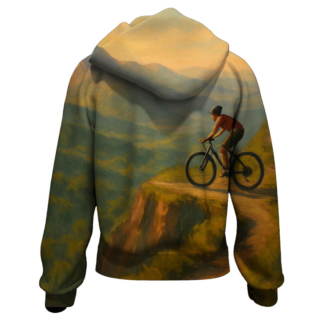Mountain Trail Cycling Panorama zip-up hoodies