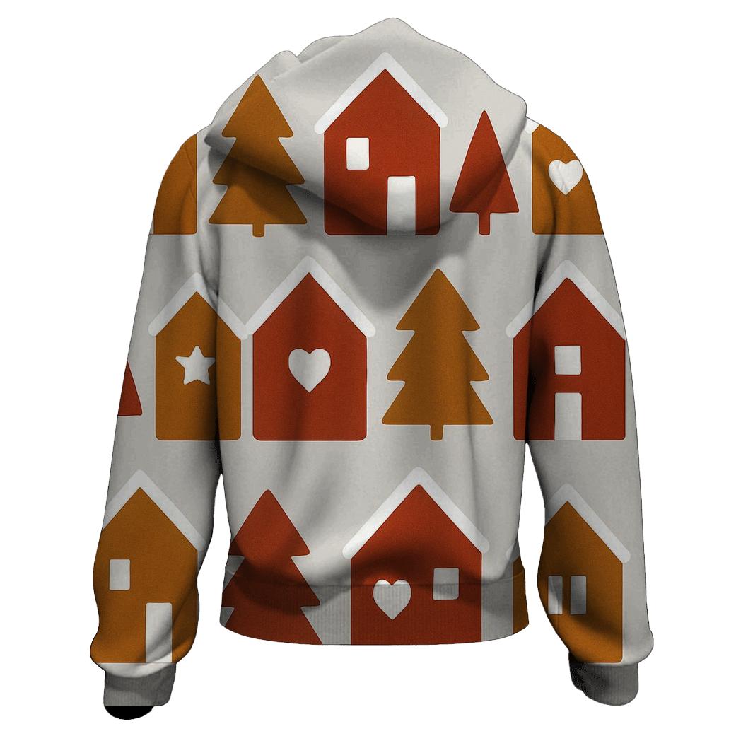 Gingerbread Village Blocks lightweight hoodies