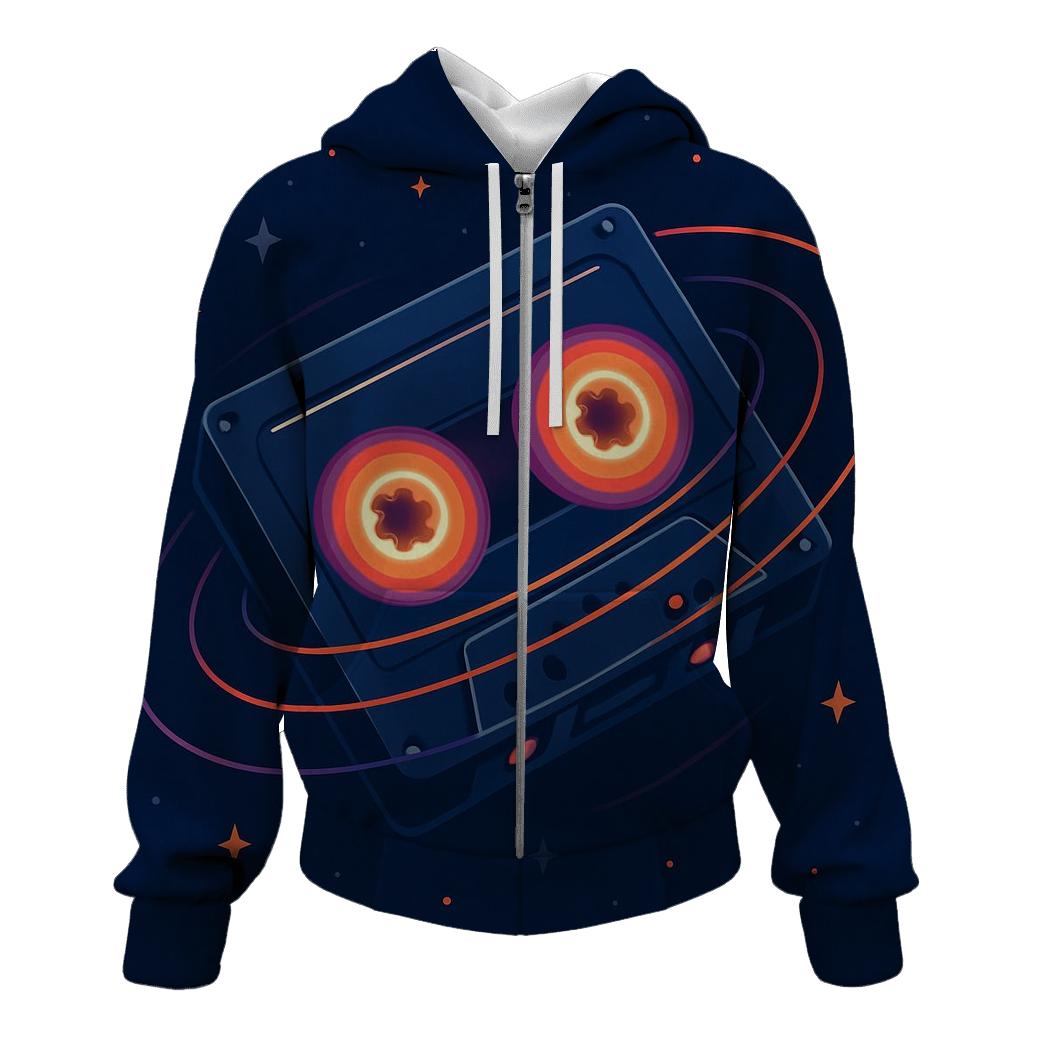 Retro Orbit Cassette printed hoodies