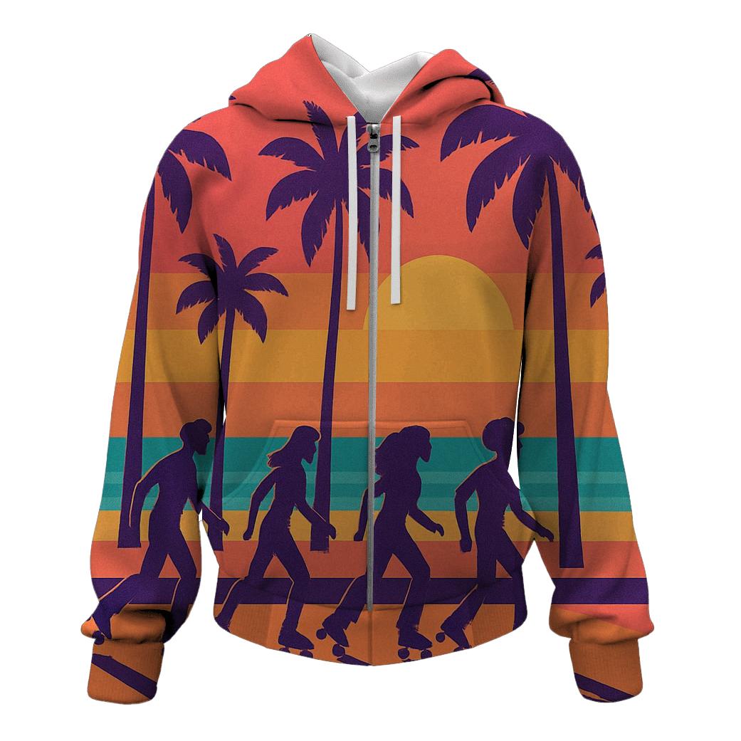 Sunset Boardwalk Skaters custom hoodies