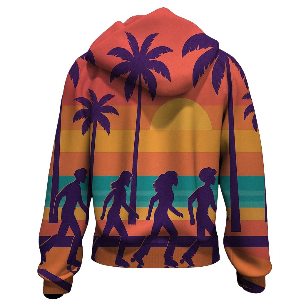 Sunset Boardwalk Skaters custom hoodies