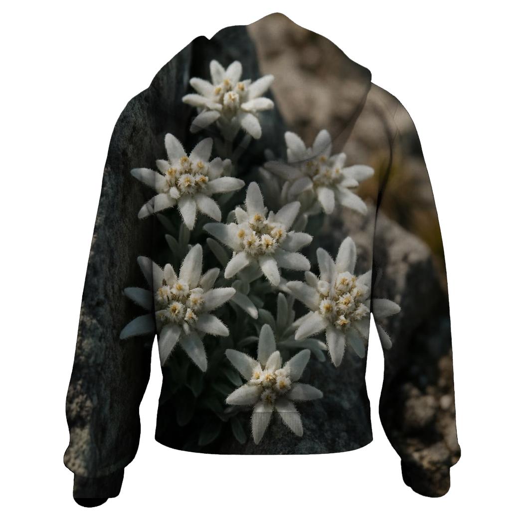 Alpine Edelweiss Among Lichen Covered Rocks hoodie designs