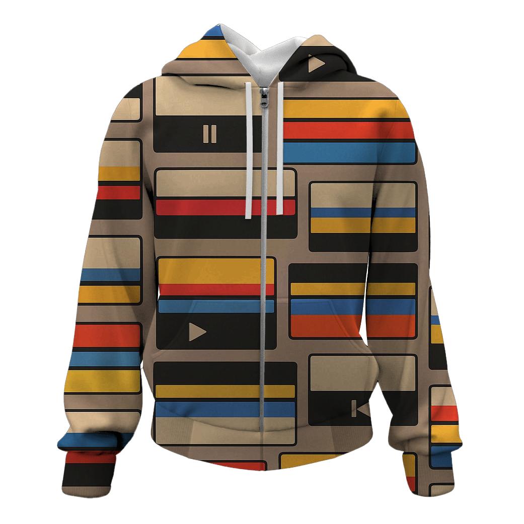 VHS Rewind Pattern hoodie designs
