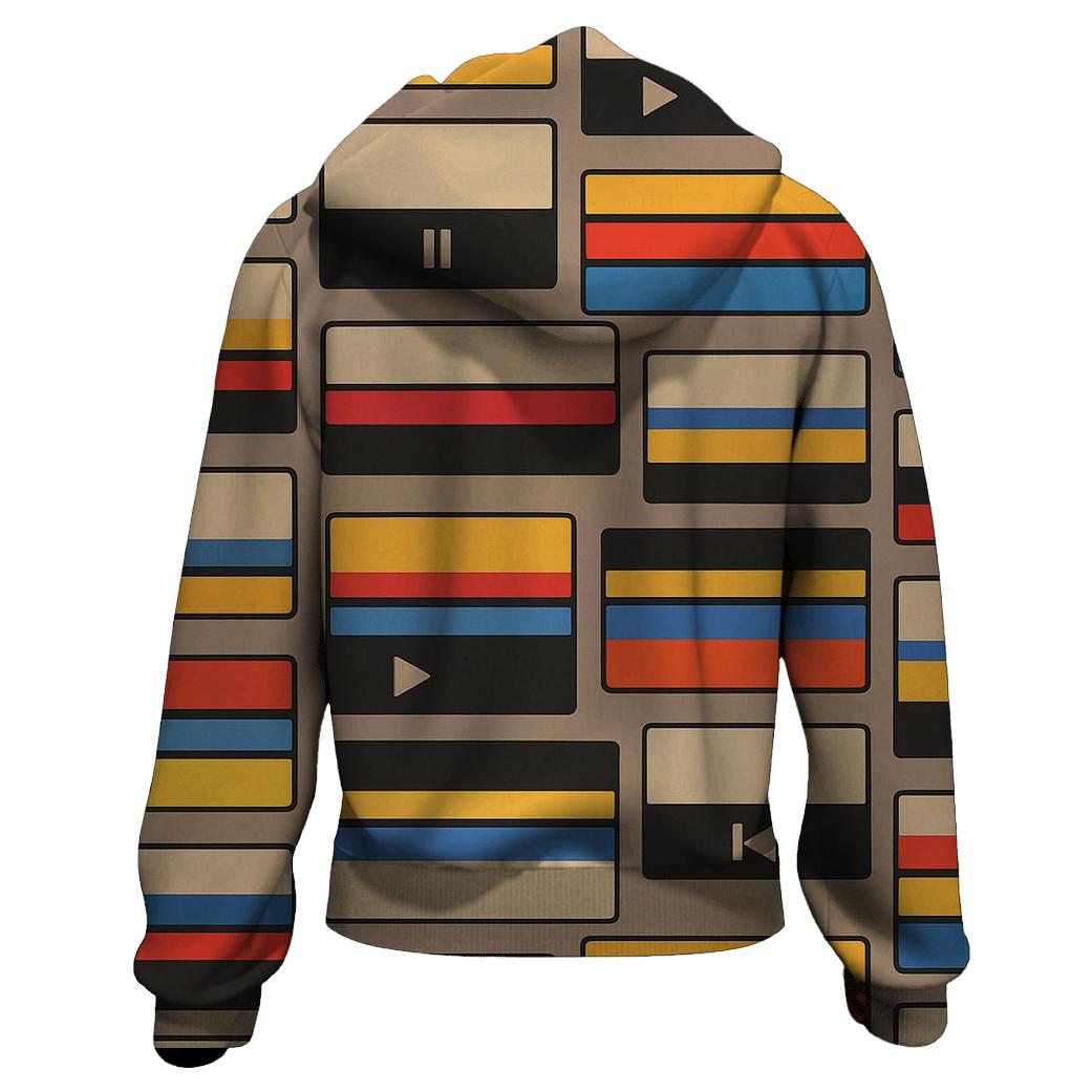 VHS Rewind Pattern hoodie designs