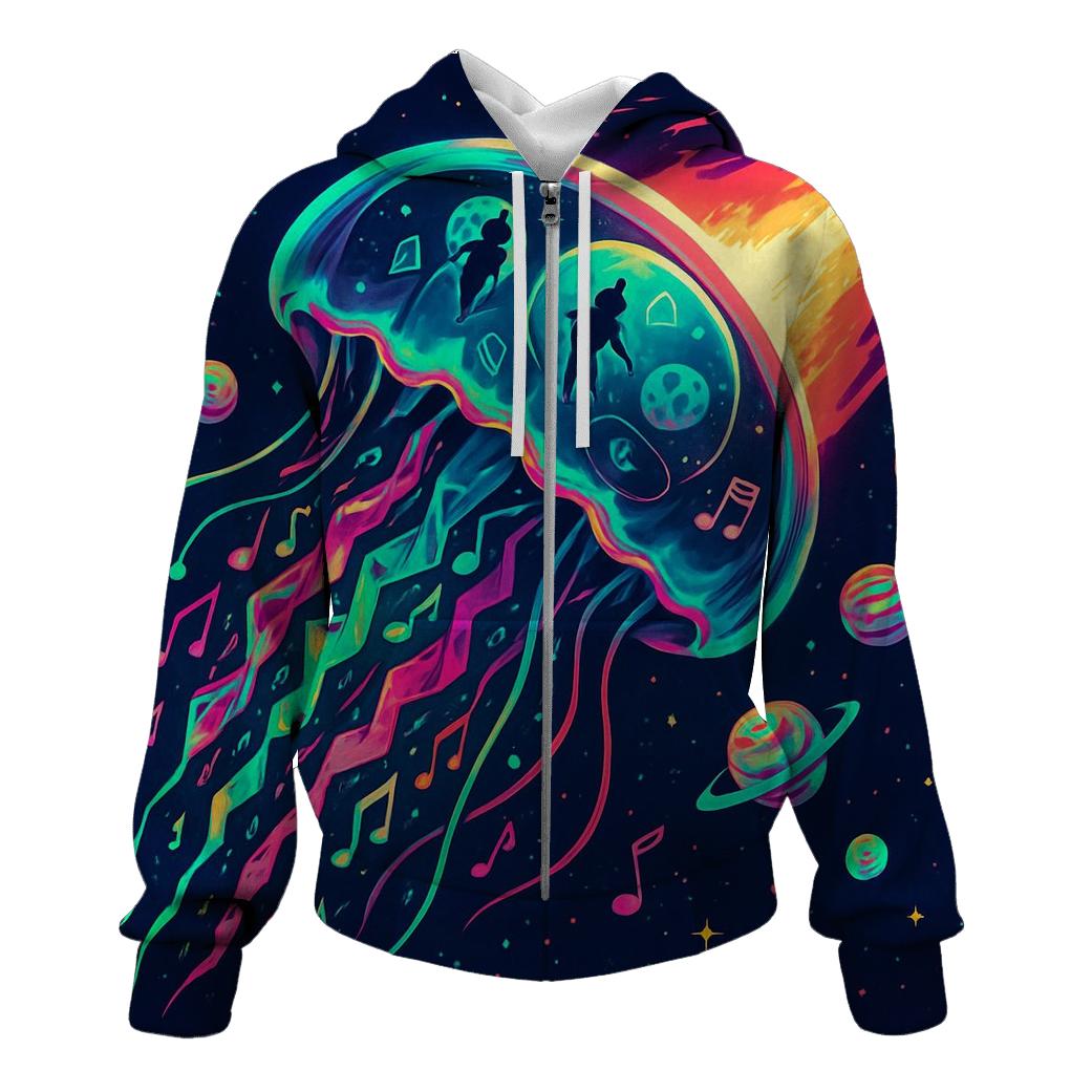 Neon Kaleidoscope Jelly Comet pullover hoodies