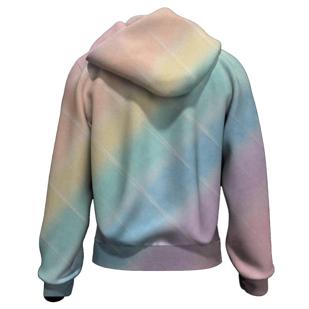 Pastel Diagonal Fold Rainbow printed hoodies